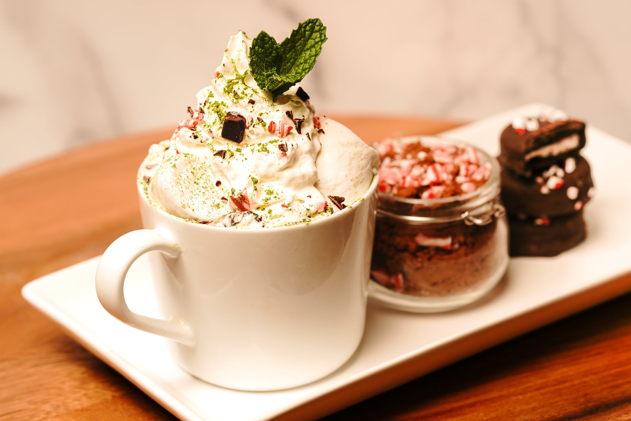 Peppermint Matcha Hot Chocolate